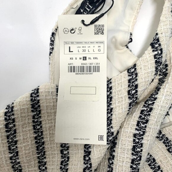 Zara TRF Striped Sleeveless Mini Sheath Dress - Black/White, Size Large NWT - Picture 6 of 10